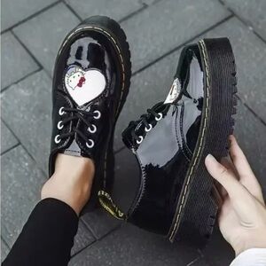 Dr. Martens🎀Hello Kitty 1461 Women’s 38 / 7 Patent Platform Shoe Heart ❤️